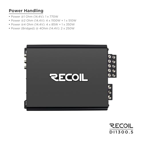RECOIL DI1300.5 5-Channel Class D Car Amplifier – 1300W RMS, 2600W Max - Image 4