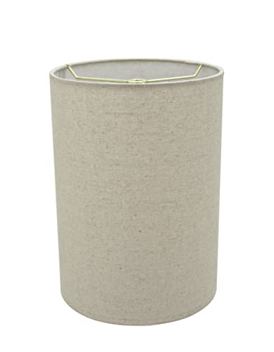 Image of Aspen Creative 31260A Transitional Drum (Cylinder) Shaped Spider Construction Lamp Shade in Light Grey 8 inch wide (8 inch x 8 inch x 11 inch)