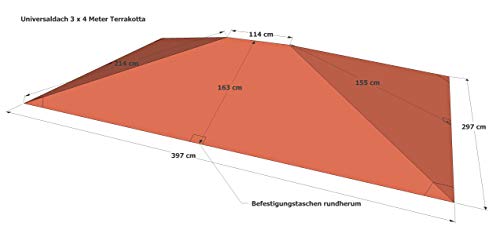 GRASEKAMP Qualität seit 1972 48116 GRASEKAMP Quality Since 1972 Roof for Garden Antique Gazebo Party Tent 3 x 4 m Terra - Image 2