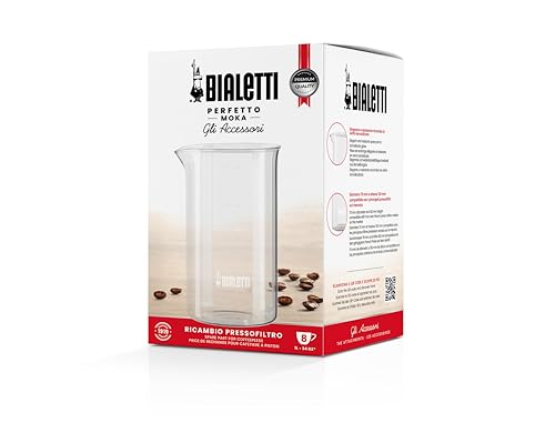 Image of Bialetti Cafetiere Spare Glass, Transparent, 1 Litre 8 Cup