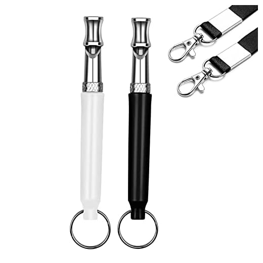 PILONG Dog Whistle, 2023 New 2PCS Ultrasonic Dog Whistle to Stop Barking Neighbors Dog, Professional Adjustable Silent Dog Whistle Training Tools for Dogs with Black Strap Lanyard