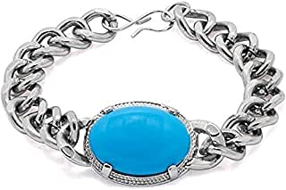 AJBLINKER Bracelet Salman Khan Bracelet for men Being Human Jewellery Steel Silver Coated Bracelet lucky stone Friendship Bracelet band for Men and Boys.