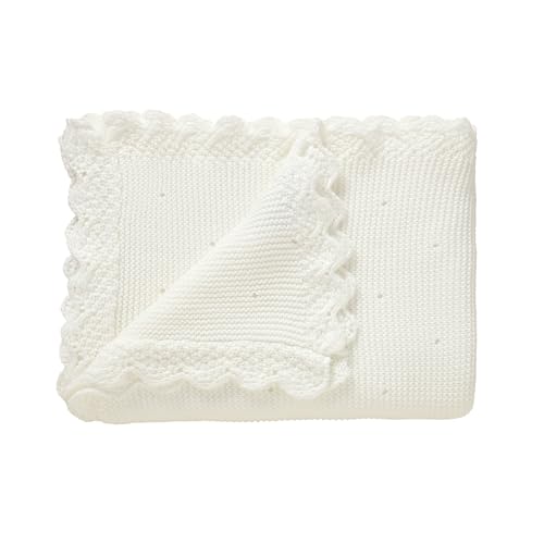 DovFanny Cellular Baby Blanket Cotton Knitted Soft Crochet Blankets for Newborn Boy Girls Toddler 100 * 80 CM White