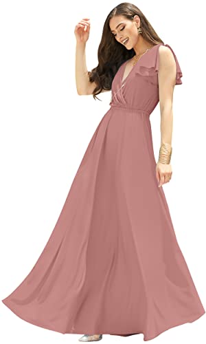 Image of KOH KOH Womens Long Sleeveless Bridesmaid Wedding Guest Prom Maxi Dress