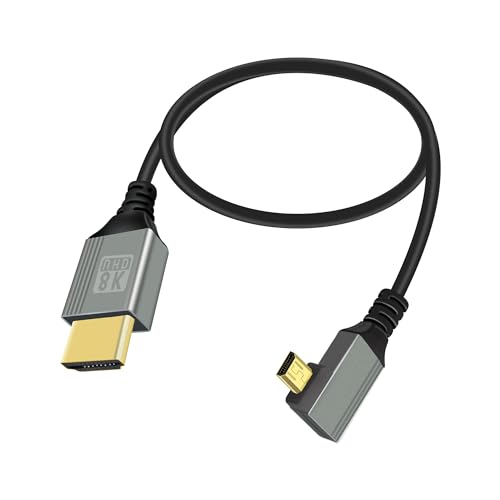 Cable Micro HDMI a HDMI 8K 90 Grados RIIEYOCA para Grabar Video con Estabilizador Gimbal