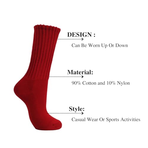 Image of Intgoodluckycc Slouch Scrunch Socks for Women, Slouch High Tube Socks Women
