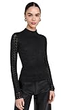 PAIGE Women's Stephanie Top, Black Sparkle, S
