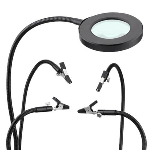 Tercera mano para reparación electrónica con soporte magnético e iluminación USB 6