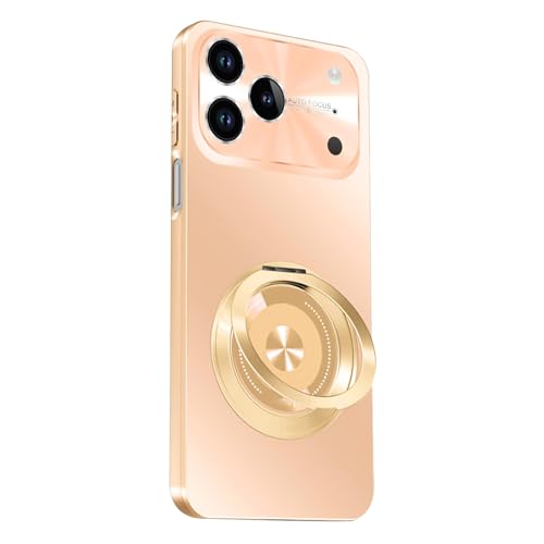 MEIXIAO(梅雨明け) 適用対象iPhone 17 Pro Max/17 Pro/Air/17用マグネットケースフルラップレンズ保護カバー耐衝撃PCスリムワイヤレス充電対応シェル,オレンジ色,17