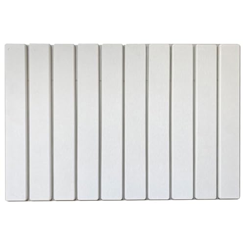 Lawnoval Grand tapis de séchage pour vaisselle en pierre 60 x 39 cm, terre de diatomée, séchage rapide, absorbant, tapis de comptoir de cuisine, pliable, blanc gris