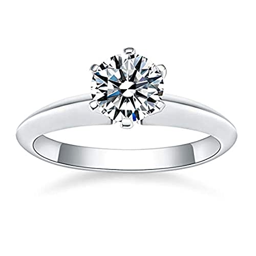 3.5 Carat Cubic Zirconia Rings for Women - 925 Sterling Silver Engagement Rings for Women, Round Cut Solitaire Engagement Ring, Wedding Bands for Her Size 5-9