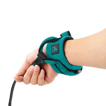 Image of Gooby Neoprene Wristband Sport Leash, Turquoise, 6 FT