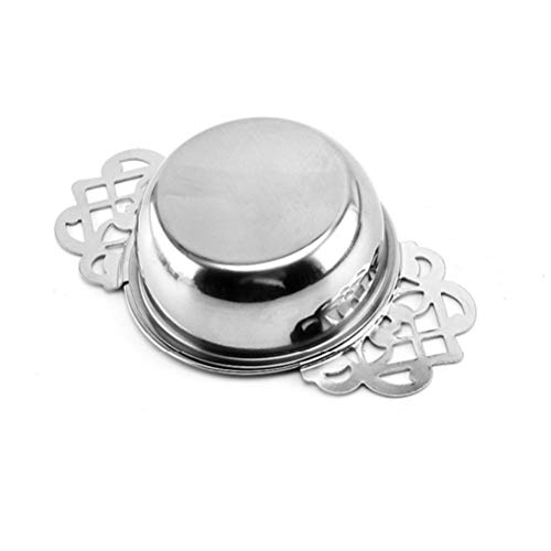 Coadores de chá Hemoton com tigelas de gotejamento, filtro de coador de chá folgado de aço inoxidáve