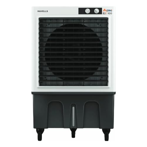 Image of Havells Aero DLX 100L Premium Commercial Air Cooler | 7500 m /h Air Delivery | 3 Speed Control | Honeycomb Cooling Pads | Heavy Duty Body | Auto Fill | Large Area Cooling