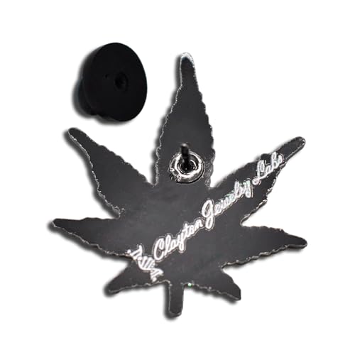 Image of Marijuana Weed Leaf Glitter Enamel Lapel Pin