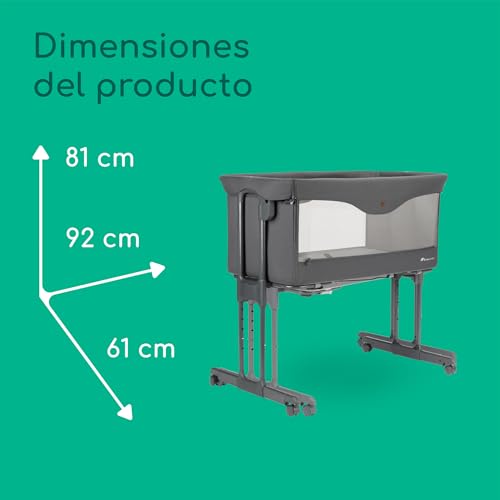 Bebeconfort Amara, Cuna Bebé, 0-6 Meses, 0-9 kg, Cuna Colecho Bebé, Cuna de Colecho y Moisés 2 en 1, Cuna Plegable en 3 Segundos, Fácil de Mover, Práctica Bolsa de Viaje, Tinted Graphite - imagen 9