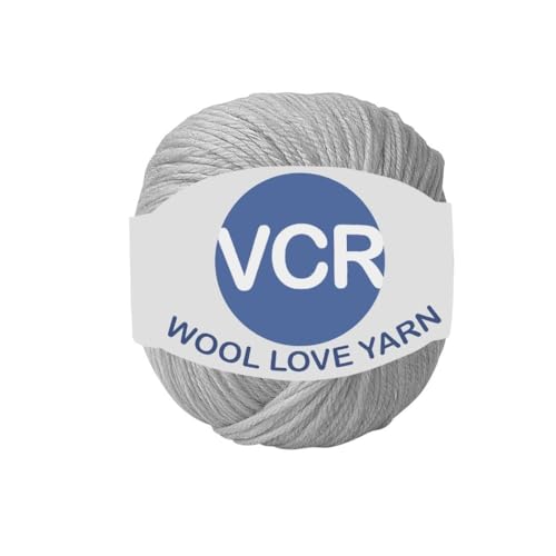 Image of VCR Light Grey Yarn, 25 Grams Hank, 85 Meters Length, 100% Merino Wool, Pack of 1, Shrink-Resistant Soft, Warm and Premium Wool Yarn for Knitting, Crochet and Craft Projects