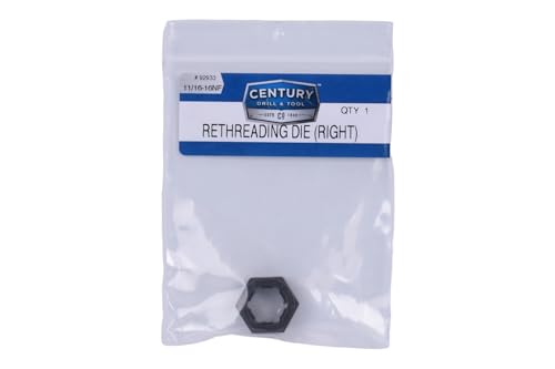Image of Century Drill & Tool 92933 Fractional Right Hand Rethreading Die, 11 /16-16 | 1 inch across flats, external thread cutting, thread restoration