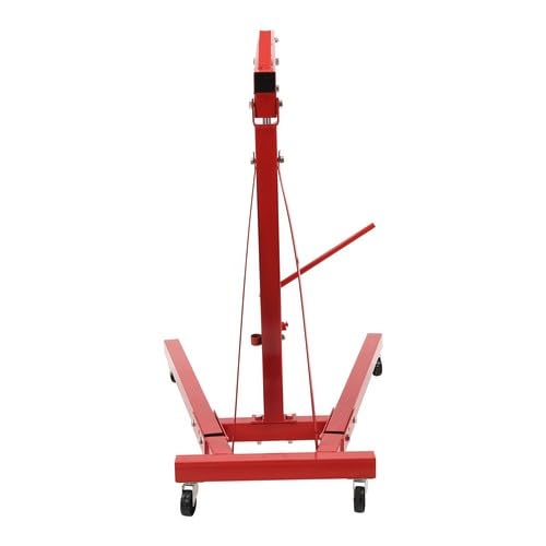 Dispositif de levage pliable de 2 tonnes en acier au carbone très résistant avec 6 roulettes pivotantes en fer 2T Rouge