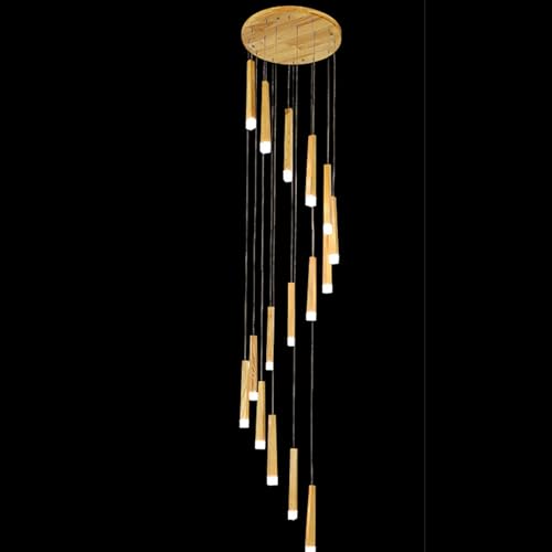 Lustre escalier moderne et design de luxe en duplex à 16 têtes