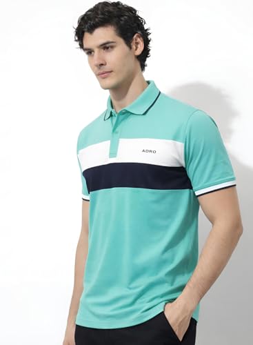 Image of ADRO Multicolour Polo T Shirt | 100% Cotton Mens Polo Tshirt | Regular Fit Half Sleeve Cut & Sew Polo T-Shirt for Men