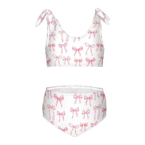 Image of Girls Tankini Swimsuit 2 Piece Pink Unicorn Donuts Summer Beach Bikini Bathing Suit 3T