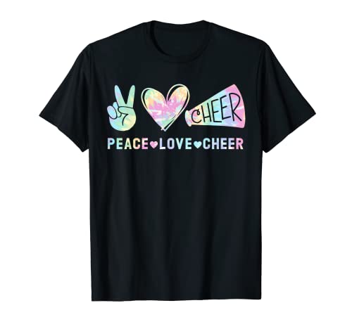Peace Love Cheer Tie Dye Porrista, linda animadora rosa Camiseta
