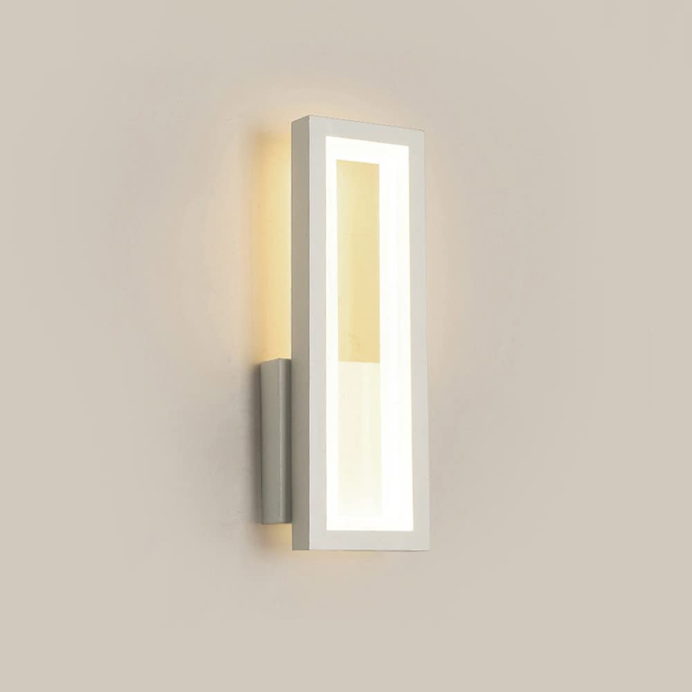 SXSCARKX LED Wall Sconce Lighting Modern Light 28W Lamp, Nordic Sconces in Rectangle Shape Indoor Wash Lights, Living Room Bedroom Bedside Decor Lamps (Color : Blanc-4000k)