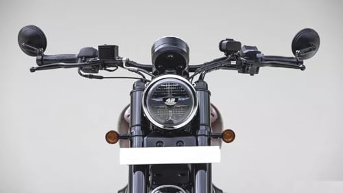Image of TA Motorcycle Front Handlebar Mirror (Black, Large, Set of 2) - Adjustable, Convex, Handlebar Mount - Fits Jawa 42 / Bobber /Classic /Perak Bobber /Yezde Roadster /Scrambler /New Reborn Classic