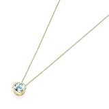 Ankerkette mit Federring Luigi Merano Kette Anhänger Mit Blautopas, Gold 375 Hellblau, 45 Cm 375 Gelbgold
