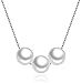 Produktbild CKAWM Halskette DREI Perlen Silber Farbe Anhänger Halskette Für Frauen Schmuck Beste Urlaub Oder Geburtstagsgeschenk Für Frauen Und Mädchen
