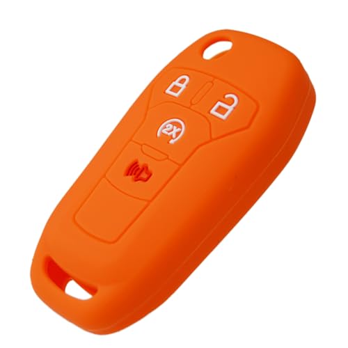 Image of Silicone Rubber Key Fob Covers Protector for Ford F150 F250 F350 F450 F550 Raptor Ranger Transit Fusion Bronco Lightning Maverick XLT (Flip Key)