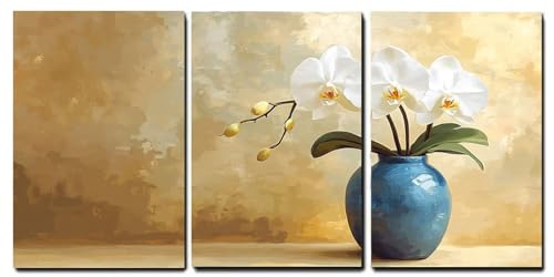 Tableaux sur Toile Fleur avec Cadre en Bois Impression Giclée Qualité Galerie 45x70cm