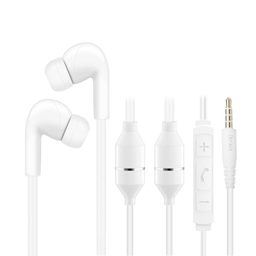 ibrain 3.5mm Air Tube Headphones White Airtube Earbuds...