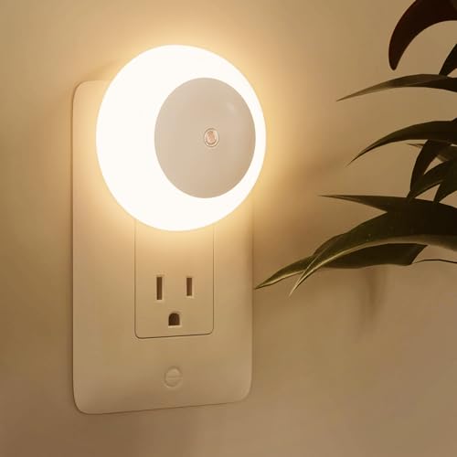6 Pack Luces De Noche Para Niños,Luz De Noche Enchufable Para Sensor De Luz (Luz cálida redonda)