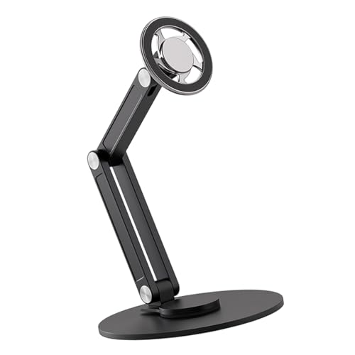 Support de téléphone rotatif avec base magnétique en métal robuste