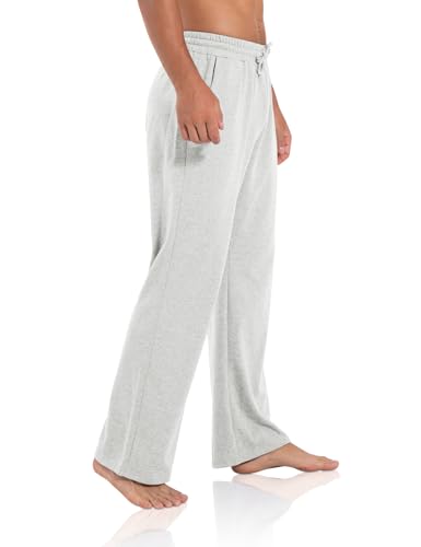 Image of Agnes Urban Men's Joggers Sweatpants Open Bottom Straight Leg Casual Loose Fit Running Athletic Jersey Pants with Pockets