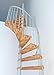 Austrian Indoor Spiral Staircase Beech Wood Lacquered Step, PVC Handrail & Steel Spacer Railing 3 Colors, 47.24