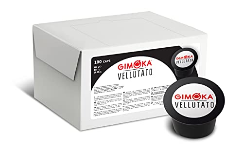 Gimoka Mezcla de Café Vellutato 100% Arabica, intensidad 6 100 Cápsulas   Compatibles con Máquinas de Café Lavazza* Blue* para uso doméstico   Producido en Italia