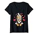 Damen Kawaii Berner Sennenhund Kuscheltier Hund Bernersennen Hund T-Shirt mit V-Ausschnitt