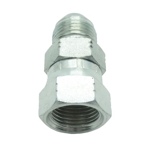 Image of 1 Piece Hydraulic Fitting 1 /2 inch Male JIC (3 /4 inch-16) Swivel X 1 /2 inch Female JIC (3 /4 inch-16) Swivel Adapter Carbon Steel
