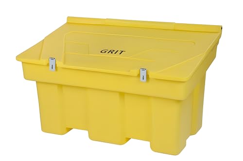 350L Yellow Grit Salt Bin Stackable Lockable Heavy Duty Containers 126x75x71CM