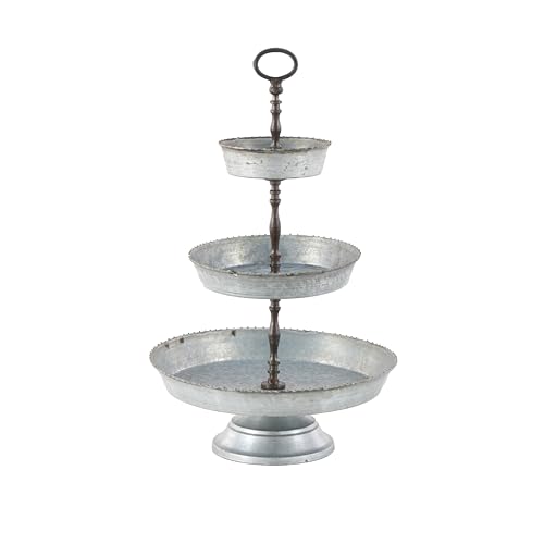 Deco 79 Metal Galvanized 3 Tiered Tiered Server, 13