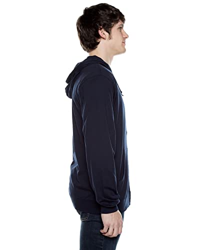 Cottonhood Lightweight Jersey Zip Hoodie for Men – Full Zip Casual Cotton Hoodie, Soft Long Sleeve (XS, Deep Navy, 702)2