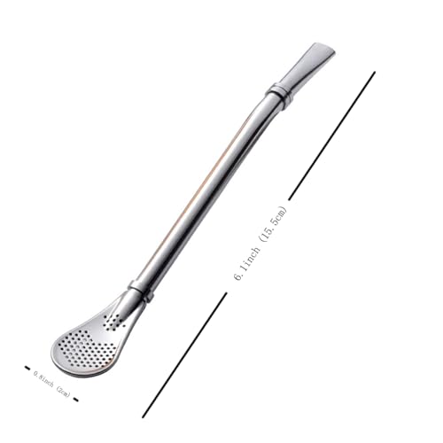 Bombilla Yerba Mate Straws, 3 Pack Reusable Colorful Tea Coffee Cocktail Stainless Steel Bent Smooth Flow Drinking Stir Filter Spoon Straws with Cleaning Brush by Beruth …