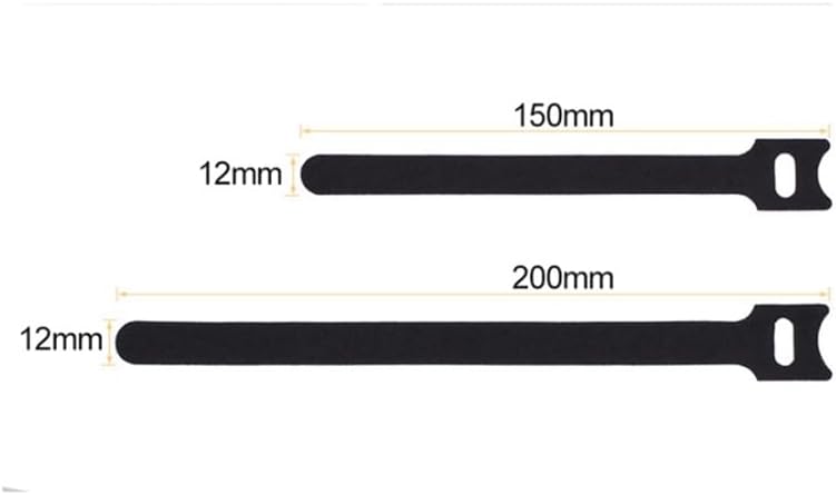 200 Pcs Cable Straps Reusable Cable Straps Adjustable Hooks And Loop Straps Nylon Cable Ties For Binding Wires - (Color: Black)