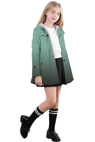 Image of Betusline Girl's Single Breasted Trench Coat Hooded Dress Coat Outerwear, 2-14 Years