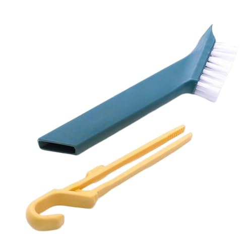 Duroecsain Herramienta de limpieza de columnas, cepillo de limpieza de hendiduras, cepillo de esquina con pinzas, herramienta de limpieza para baño de cocina, esquina, mortero, lavabo, suministros