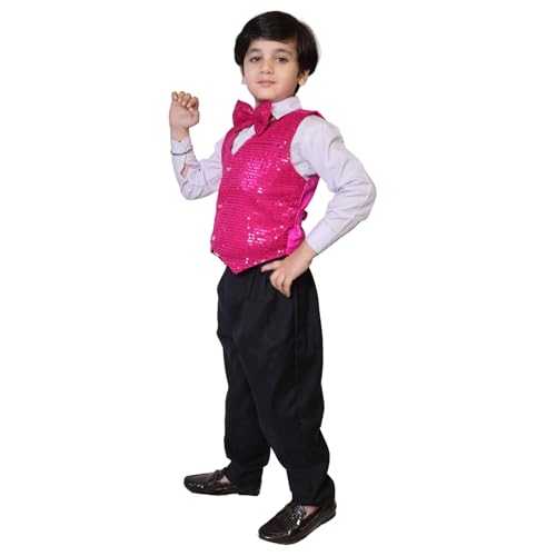Image of Kaku Fancy Dresses Plain Waistcoat for Kids /Plain Jacket for Kids | Sequin Work Shinning Waist Coat For Annual Day Dance Competition (Only Jacket /Waistcoat - Shirt & Pant Not Included)
