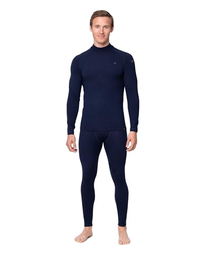 DANISH ENDURANCE Conjunto Térmico de Lana Merino para Hombre, Azul Marino Oscuro, M
